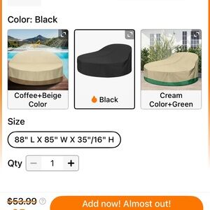 Black Outdoor Furniture Cover